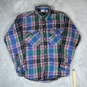 Five Brother Shirt Mens Large Tall Multicolor Plaid Flannel Heavy